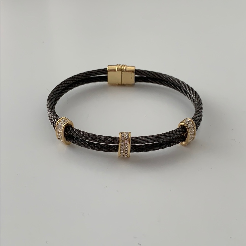Bracelet - Gunmetal with Gold Accents